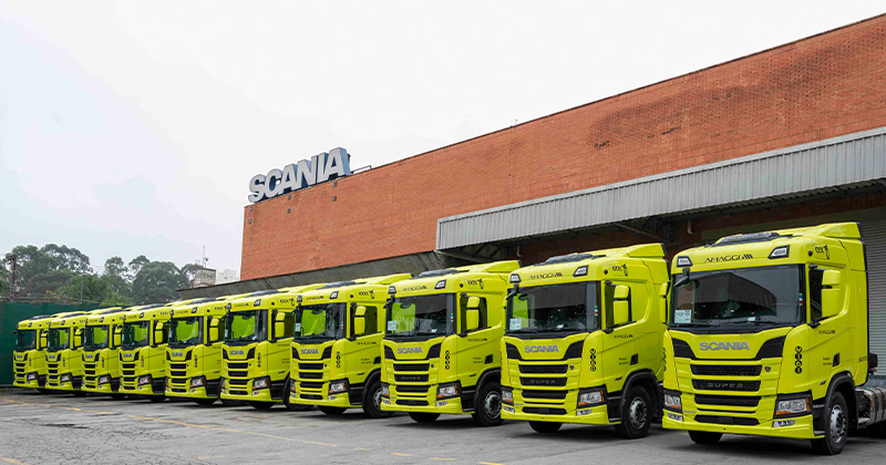AMAGGI recebe primeiros caminhões movidos a biodiesel puro na fábrica da Scania