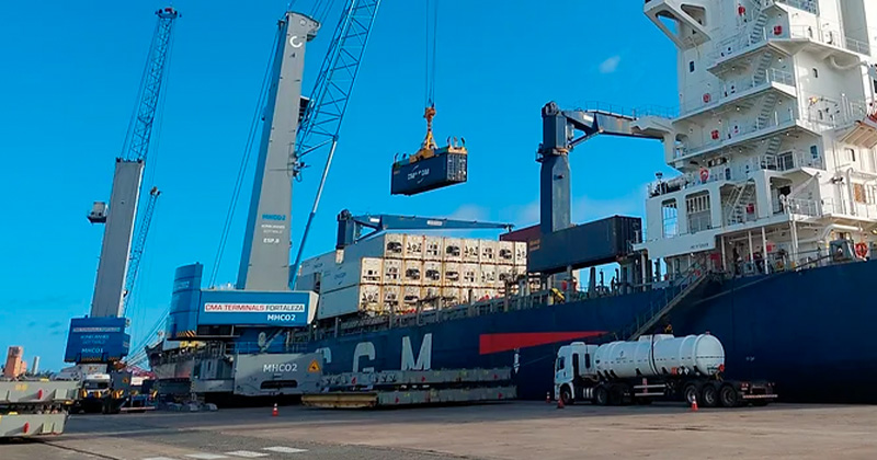 Cargill e CMA CGM embarcam algodão pela 1ª vez no porto de Fortaleza com destino à Ásia 